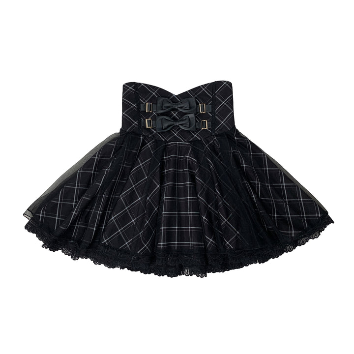 Jirai Kei Halter Neck Off-Shoulder Shirt and Lace Trim Skirt (L M S XL) 42706:749897
