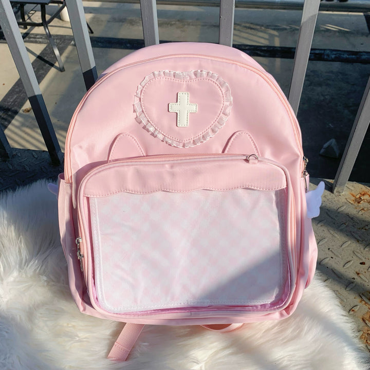 Tenshi Kaiwai Ita Bag Backpack Blue And Pink Bag 38278:588322
