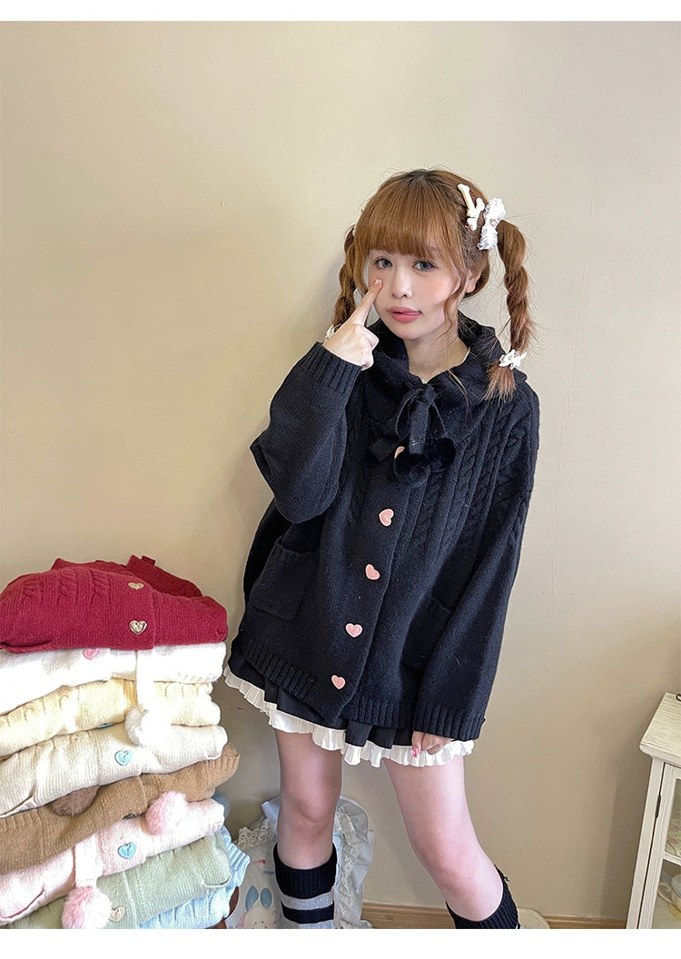 Kawaii Oversized Cardigan Sweater Coat Multicolor 22652:345538