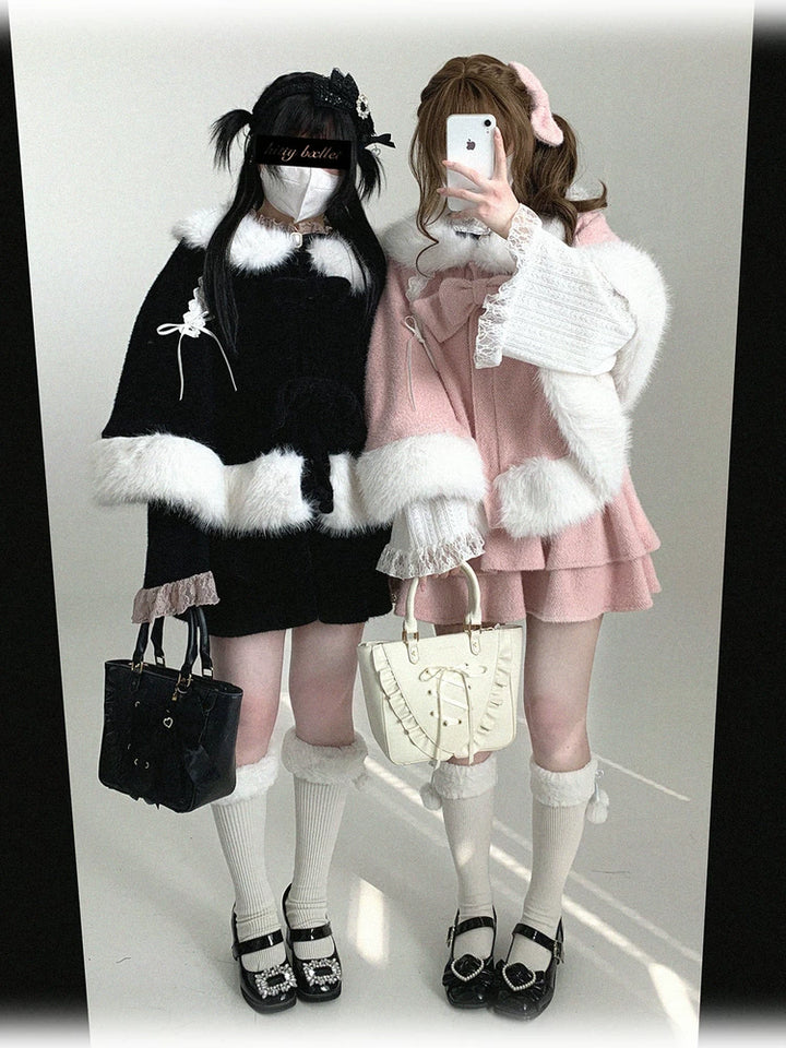 Sweet Bunny Ear Winter Cape, Polar Fleece Lining 44474:809726
