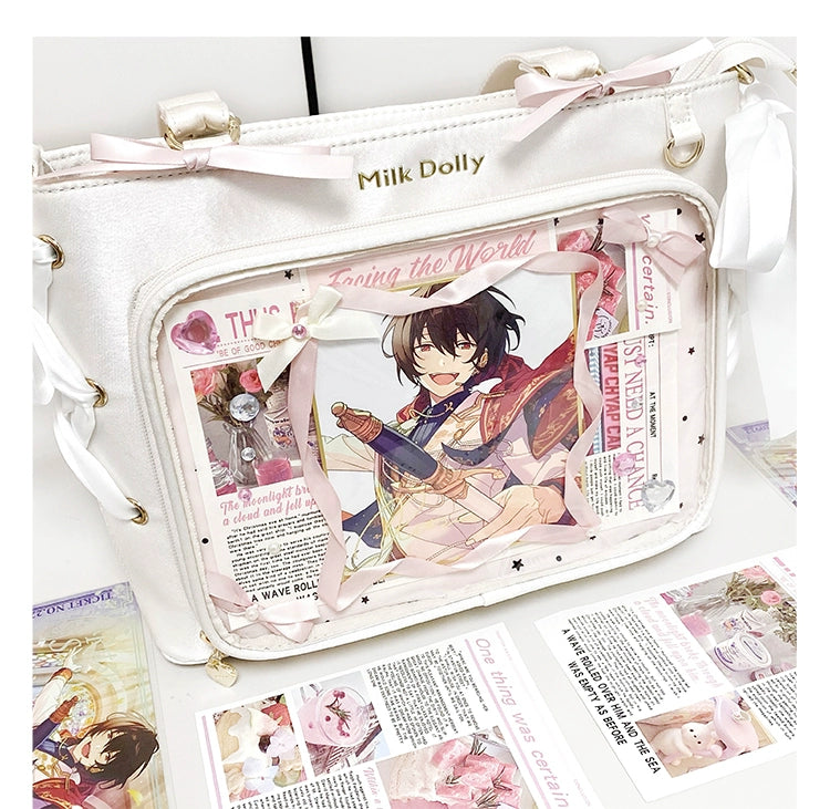 Satin Ita Bag, Clear Window & Detachable Ribbon Bow 43227:771930