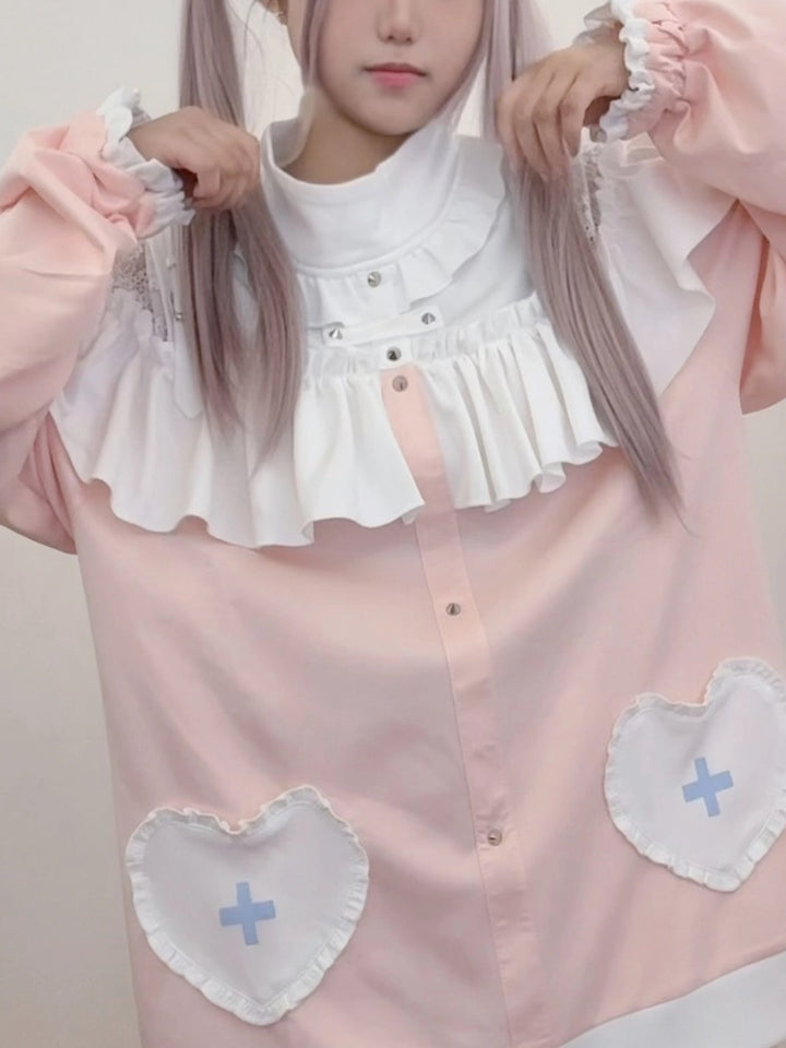 Subculture Pink Open-Shoulder Sweatshirt + Pocketed Shorts 43781:785553