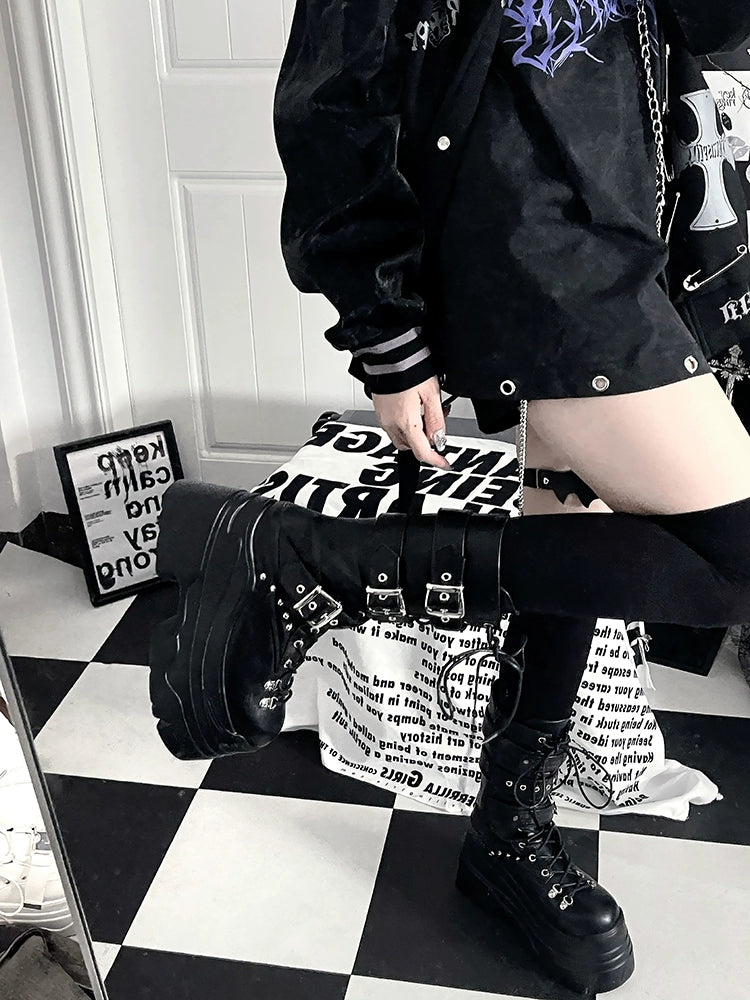 Sub-culture Mid-calf Length Boots, Platform Sole 44065:795642