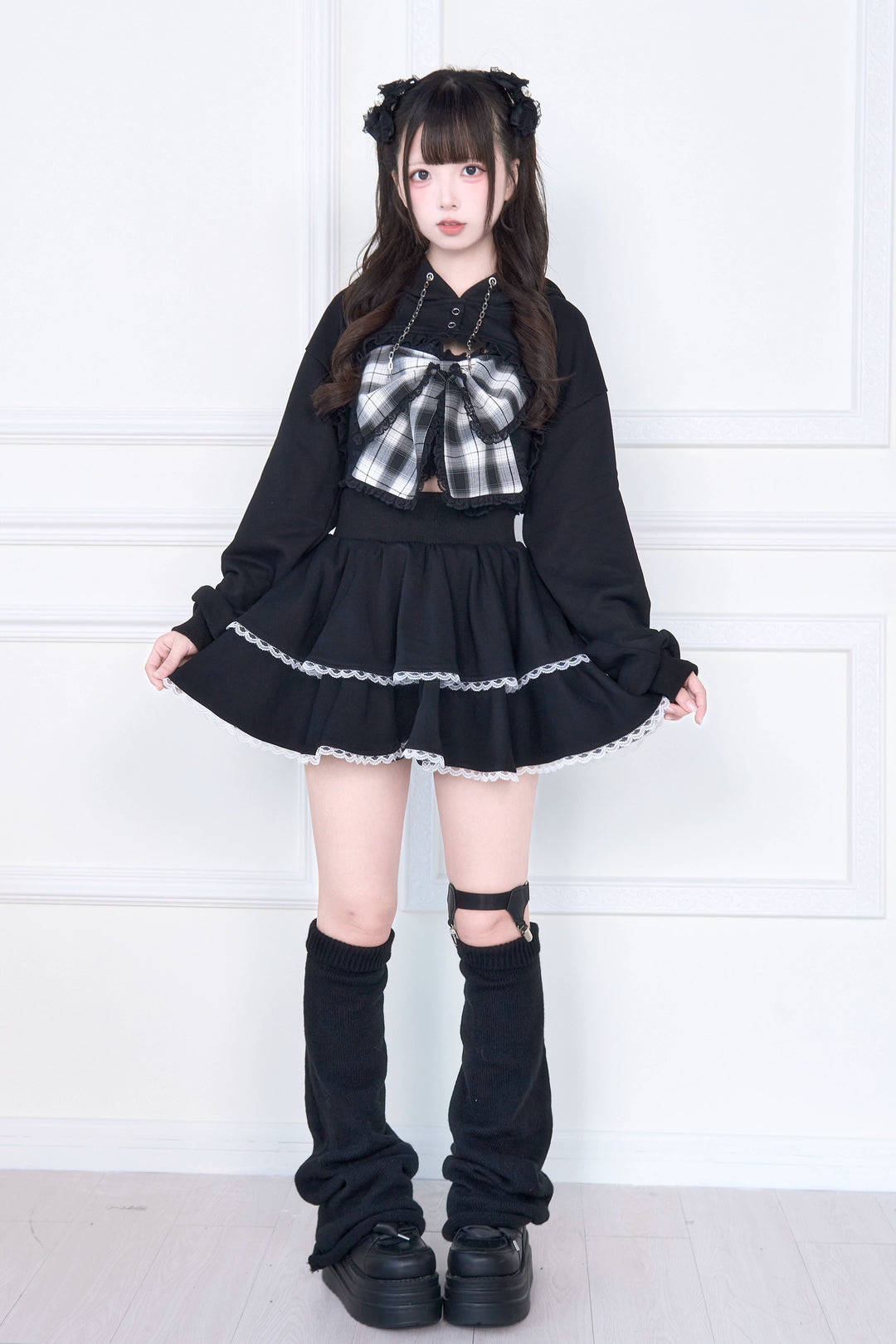 Jirai Kei Hooded Bolero, Camisole With Large Bow 44118:796674