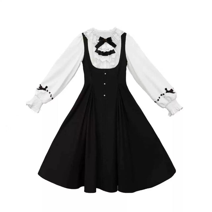 Preppy Sytle Dress, Detachable Cape (L M S) 44123:798538