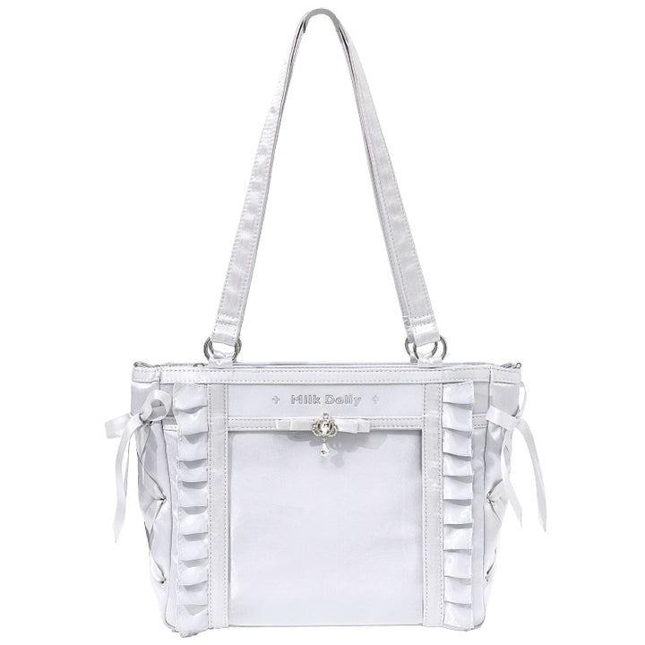 Large-Capacity Ita Bag, Clear Window Front + Rhinestones (Silver) 43231:779277