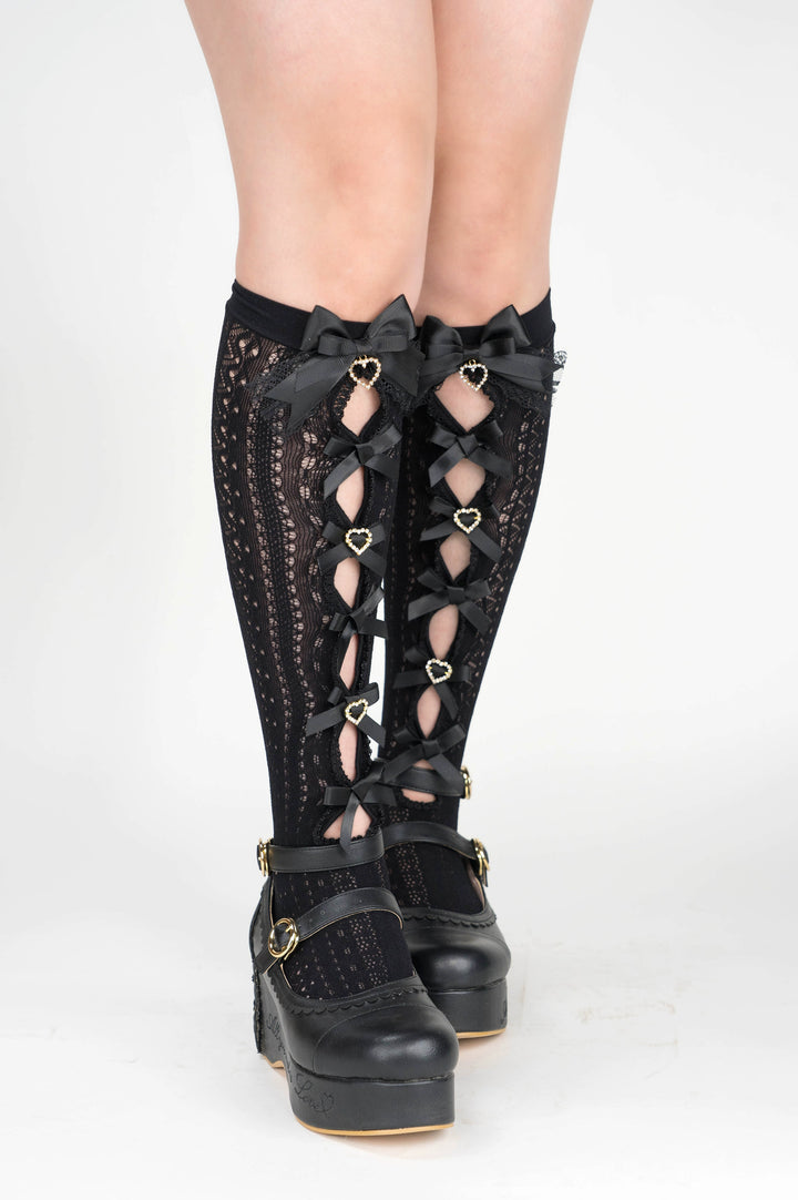 Jirai Kei Socks Lace Bow Mid-calf And Knee Socks Multicolor 33812:446026 33812:446026