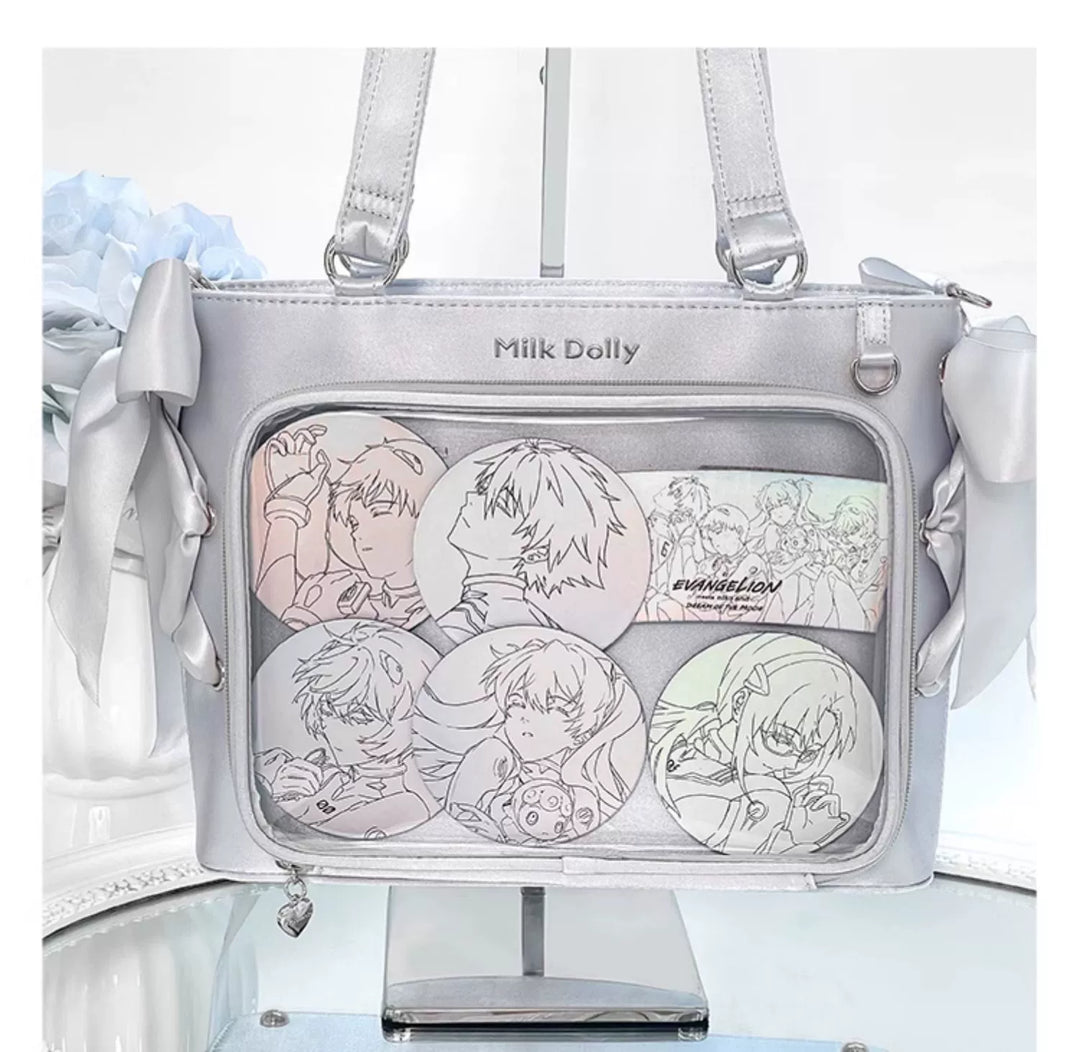 Satin Ita Bag, Clear Window & Detachable Ribbon Bow 43227:771923