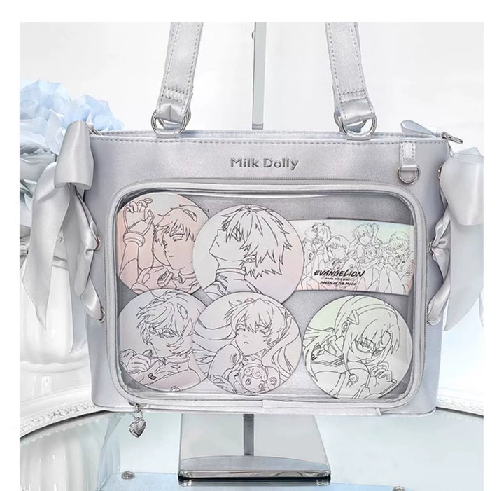 Satin Ita Bag, Clear Window & Detachable Ribbon Bow 43227:771923
