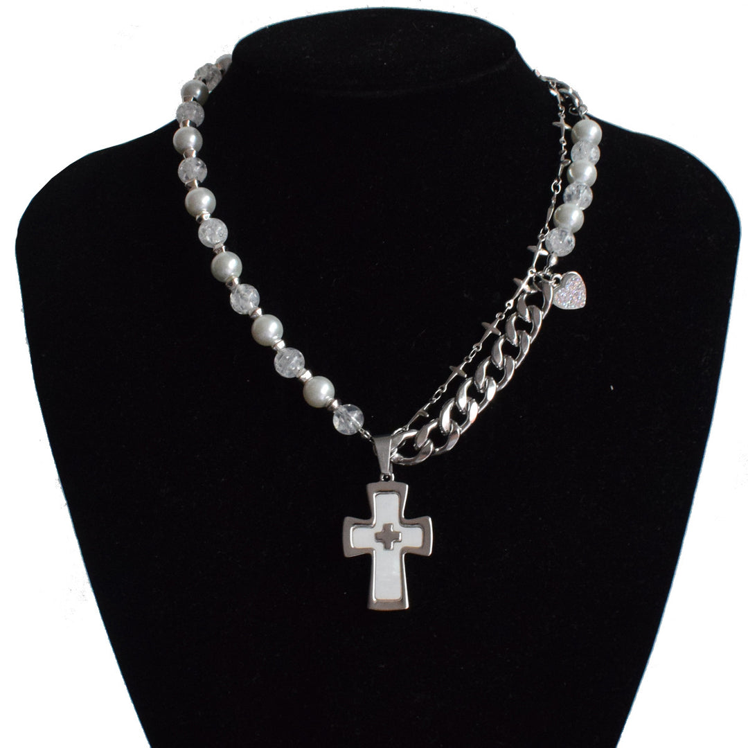 Y2K Necklace Gothic Punk Jewelry Cross Pendant Alloy Chain 42683:749493
