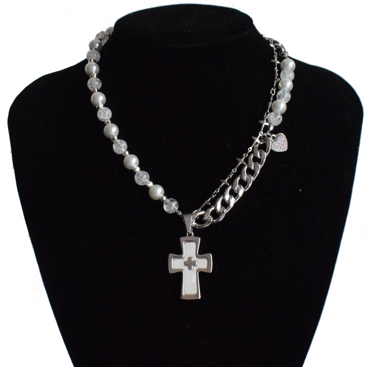 Y2K Necklace Gothic Punk Jewelry Cross Pendant Alloy Chain 42683:749493