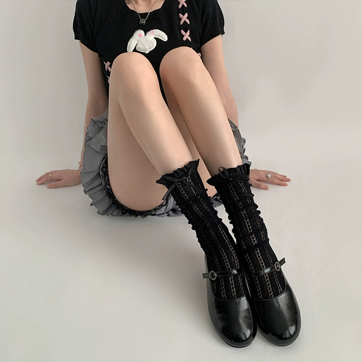Lightweight Lolita Socks, Scrunchy Ankle/Mid-Calf 2-in-1 43226:771869