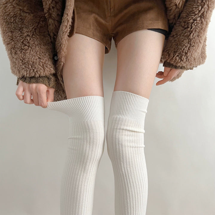 Japanese Style Solid Socks, Calf and Over-knee Styles 44076:795795