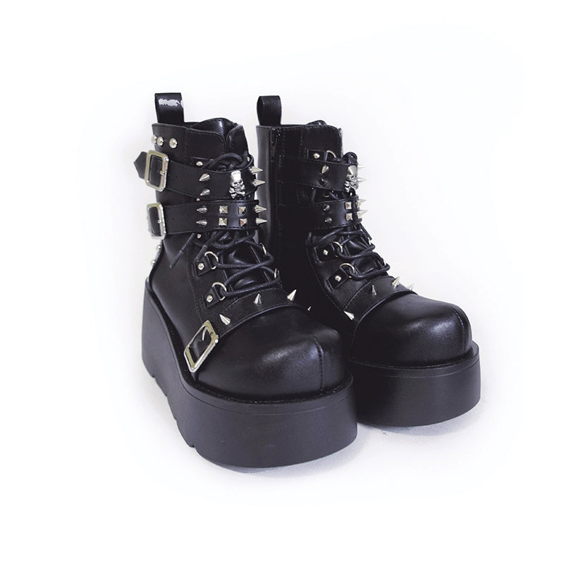 Punk Platform Shoes Gyaru Fashion Combat Boots 29704:368162
