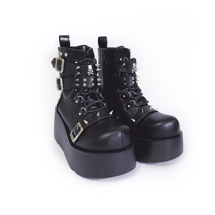 Punk Platform Shoes Gyaru Fashion Combat Boots 29704:368162