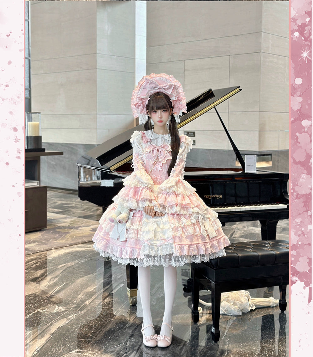 Vintage Lolita Dress Pink Doll-like Dress Princess Sleeve Blouse BNT 41170:697844