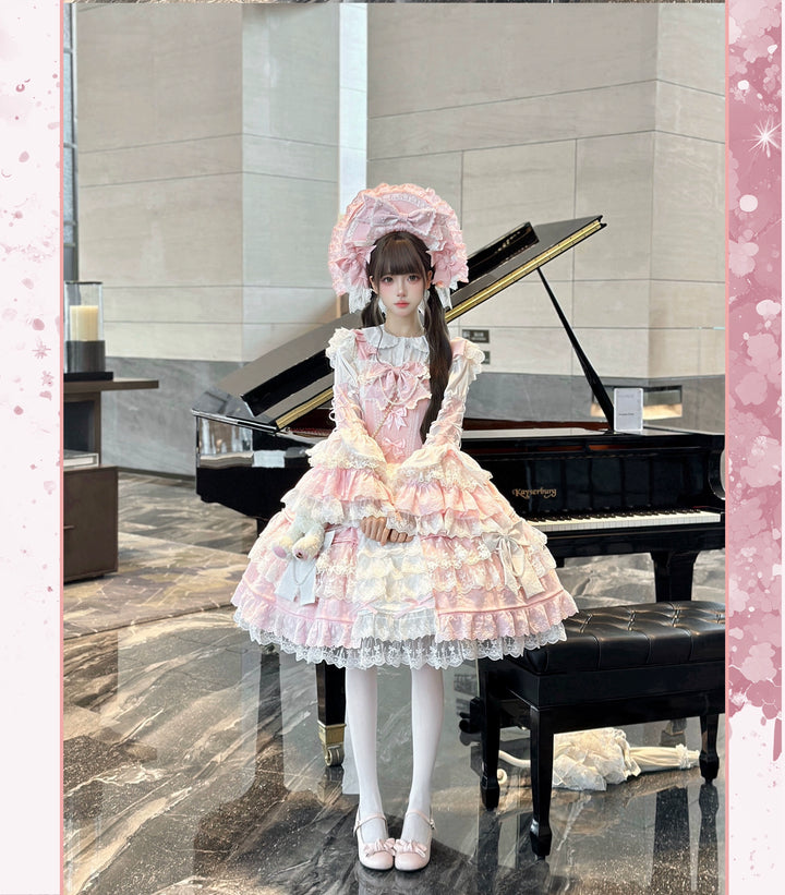 Vintage Lolita Dress Pink Doll-like Dress Princess Sleeve Blouse BNT 41170:697844