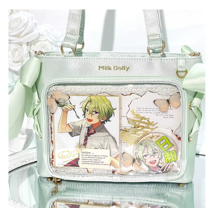 Satin Ita Bag, Clear Window & Detachable Ribbon Bow 43227:771943