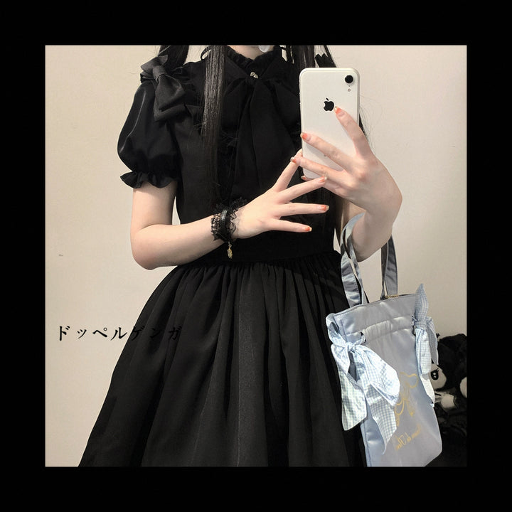 Jirai Kei Blouse Sweet Butterfly Tie Shirt Short Sleeve Top 35382:522532