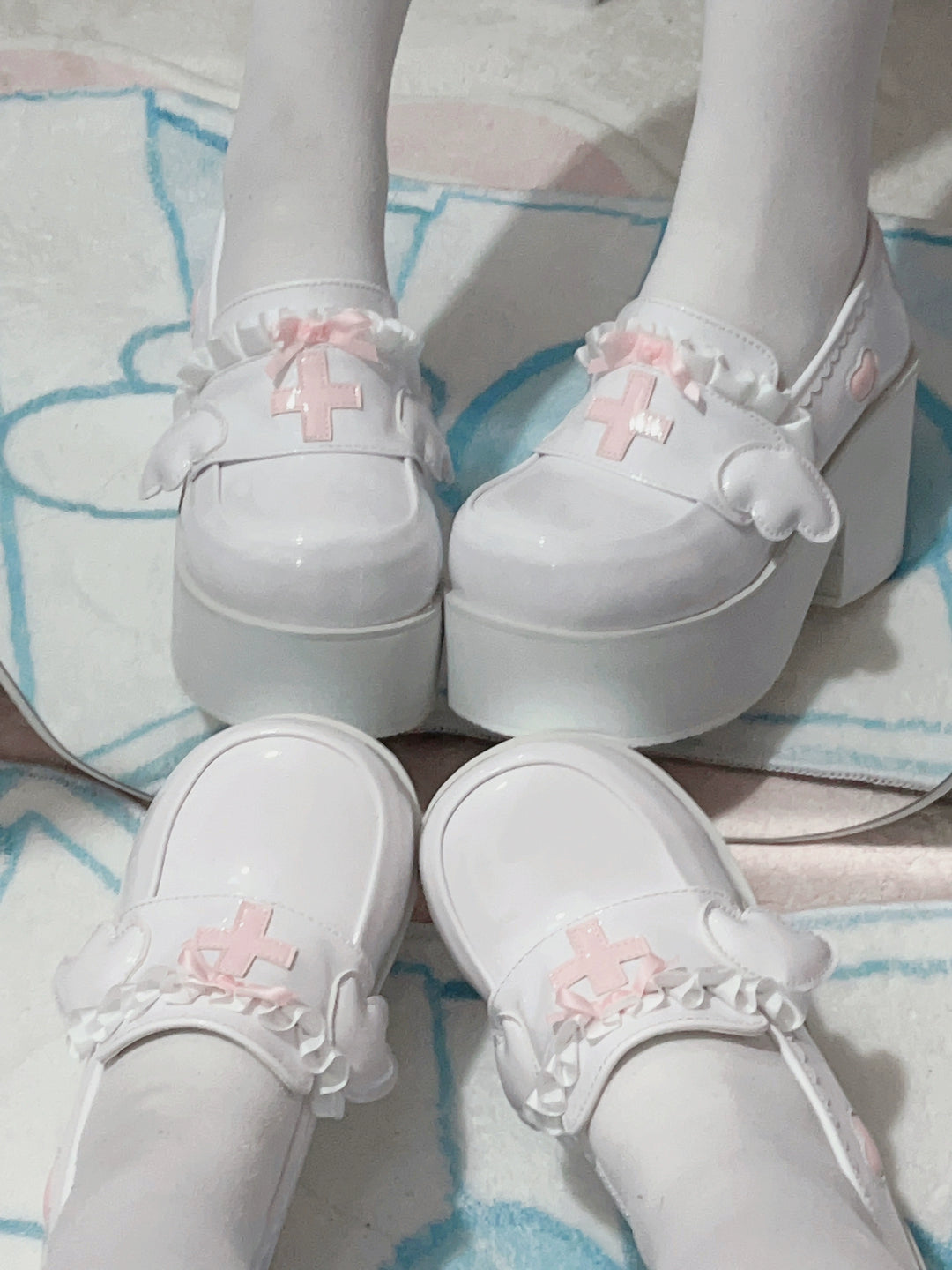 Tenshi Kaiwai Shoes High Heels Shoes Round Toe Platform Shoes 35442:512550