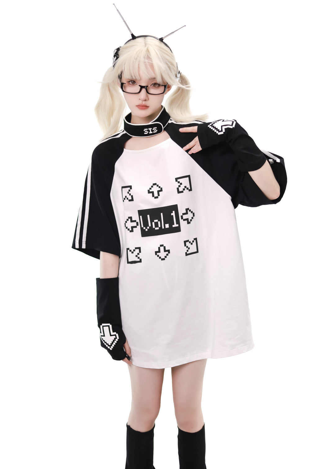 Tech Printed Tenshi Kaiwai T-Shirt & Shorts With Side Pocket (L M) 22478:336060