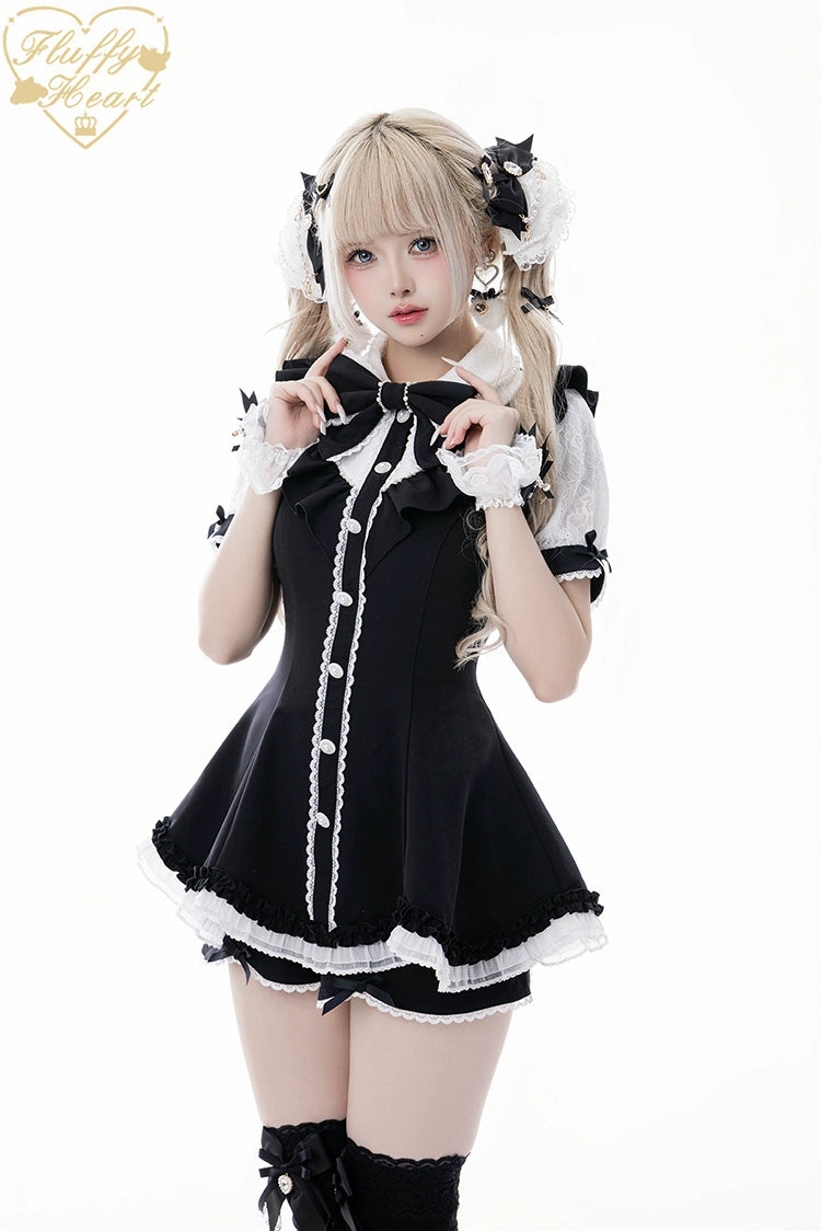 Lace-Sleeved Ryousangata Set Up, Large Bow Brooch 43448:776999