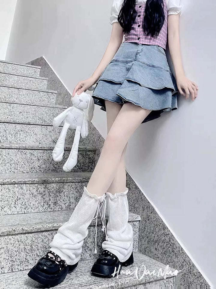 Y2K Leg Covers Cute Tie Leg Warmers Thin Socks 36628:552874 36628:552874
