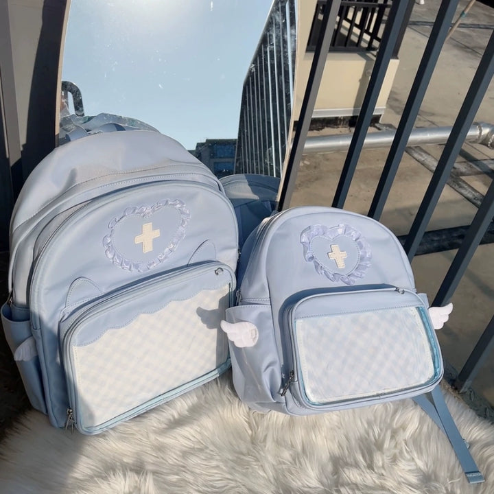 Tenshi Kaiwai Ita Bag Backpack Blue And Pink Bag 38278:588314