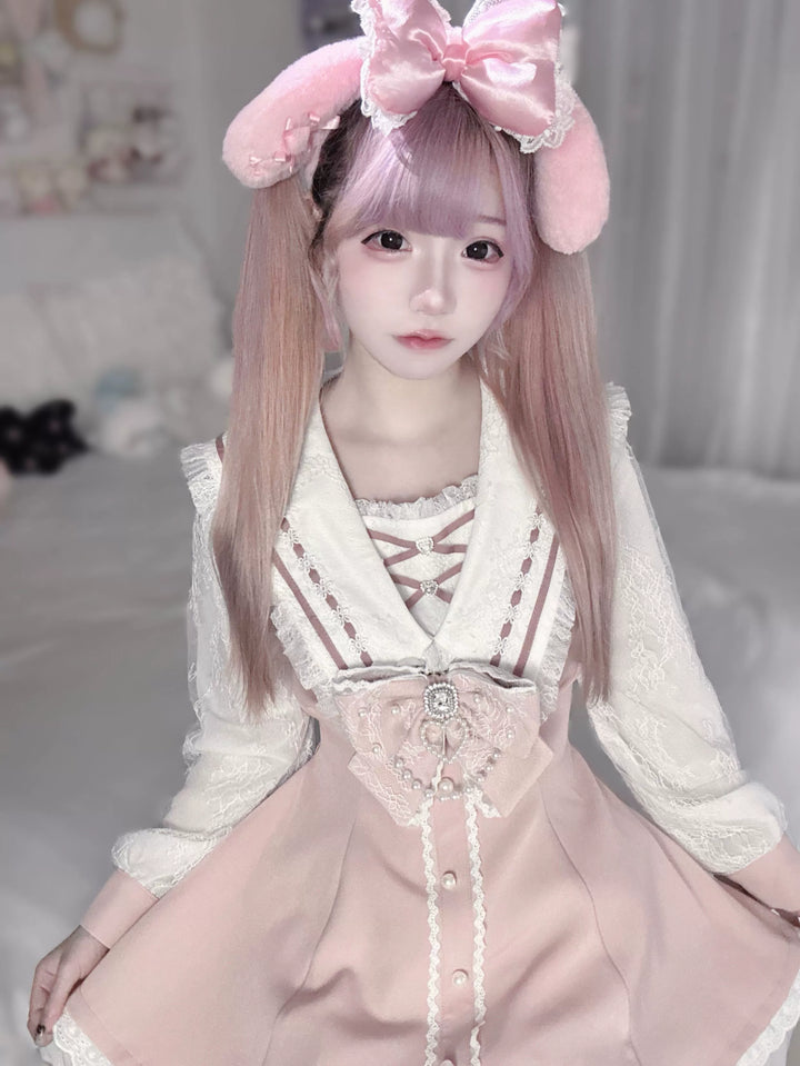 Sailor Collar Ryousangata Set Up, Lace Sleeves 43785:785574