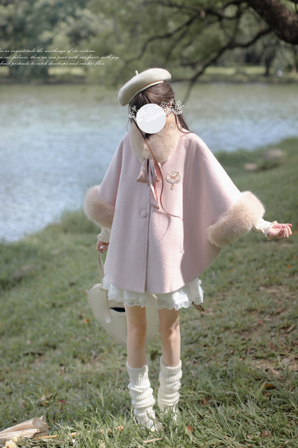 Sweet Winter Pink Cloak, Beige Blouse 44038:793621