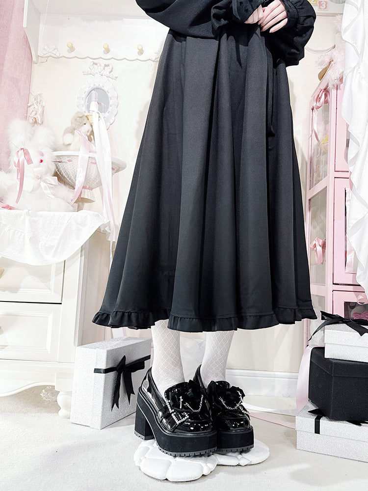 Jirai Kei Platform Shoes With Square Rhinestone and Cross Pendant 42228:734281
