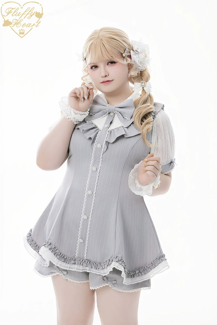 Lace-Sleeved Ryousangata Set Up, Large Bow Brooch 43448:776981