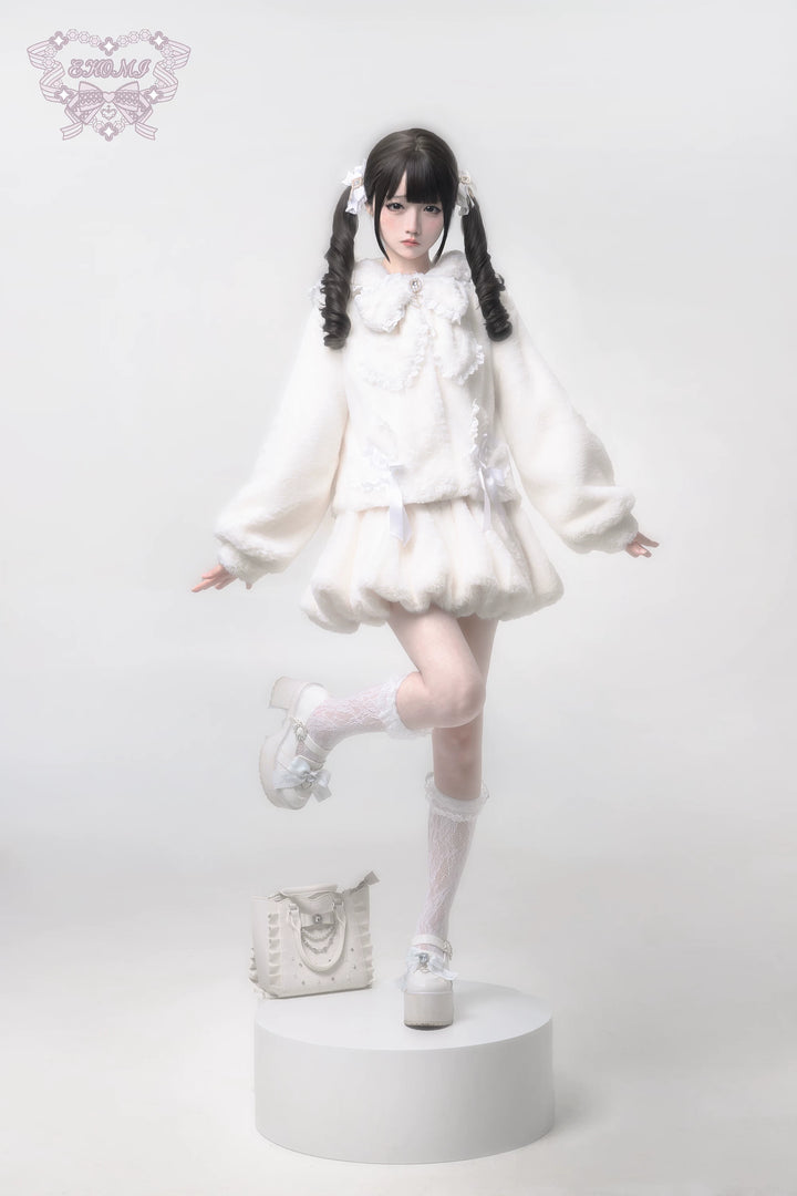 Ryousangata Winter Bunny Ear Hooded Coat Outfit 44590:814019