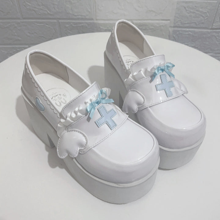 Tenshi Kaiwai Shoes High Heels Shoes Round Toe Platform Shoes (34 35 36 37 38 39 40 41) 35442:512572