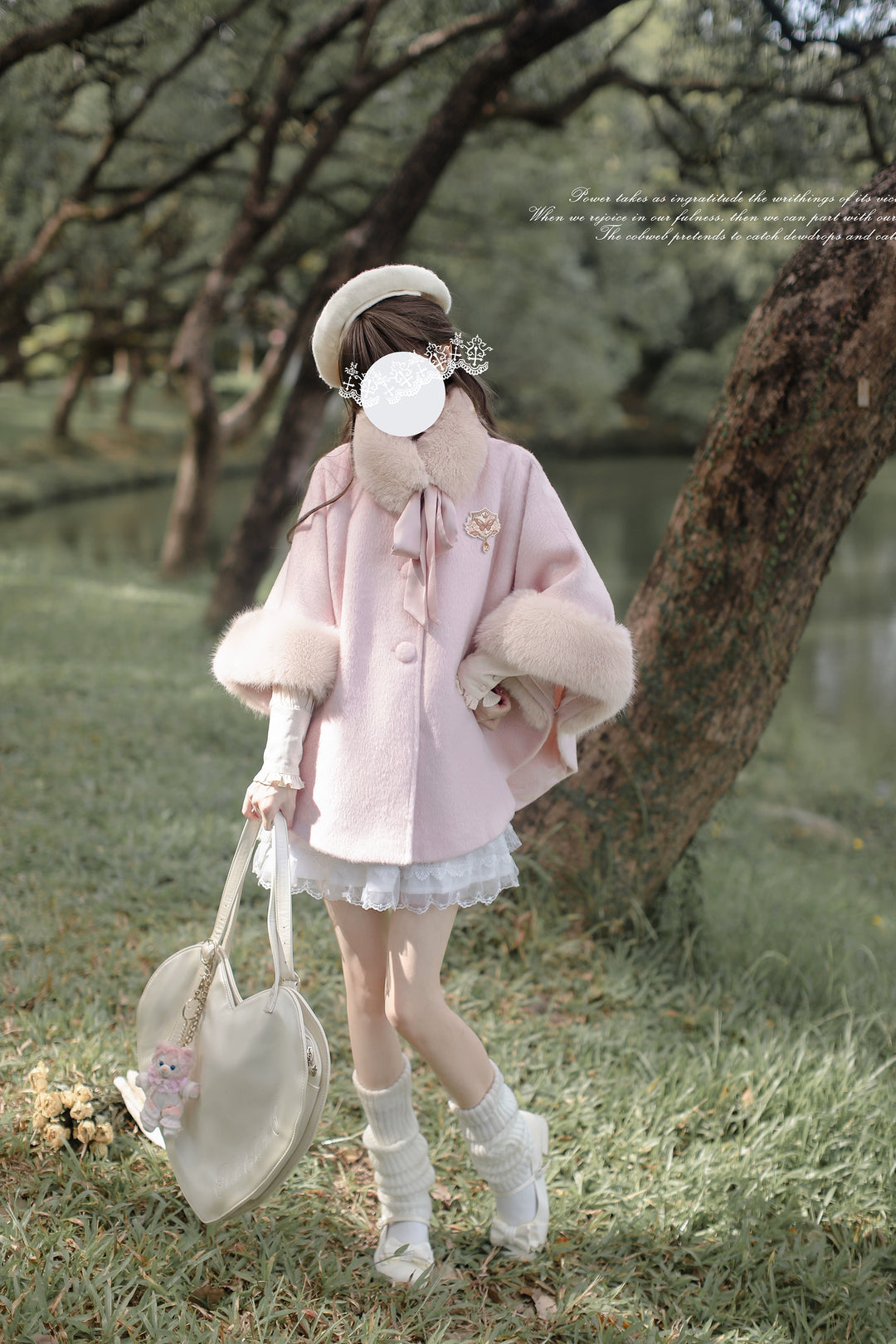 Sweet Winter Pink Cloak, Beige Blouse 44038:793613