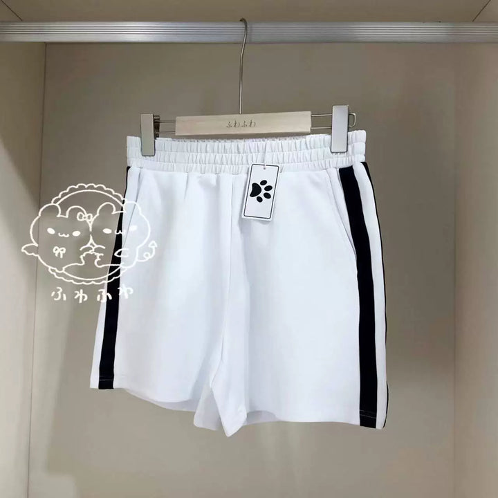 Black and White Jersey Jacket, Plus Size Shorts 44857:825952
