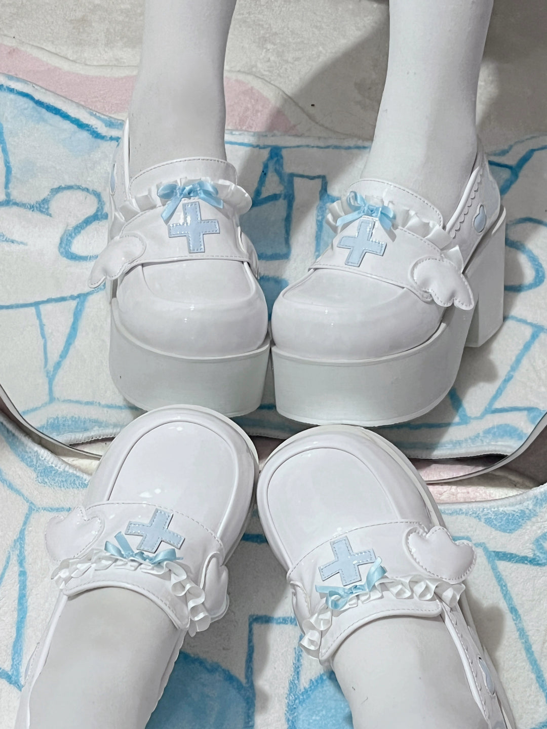 Tenshi Kaiwai Shoes High Heels Shoes Round Toe Platform Shoes 35442:512524
