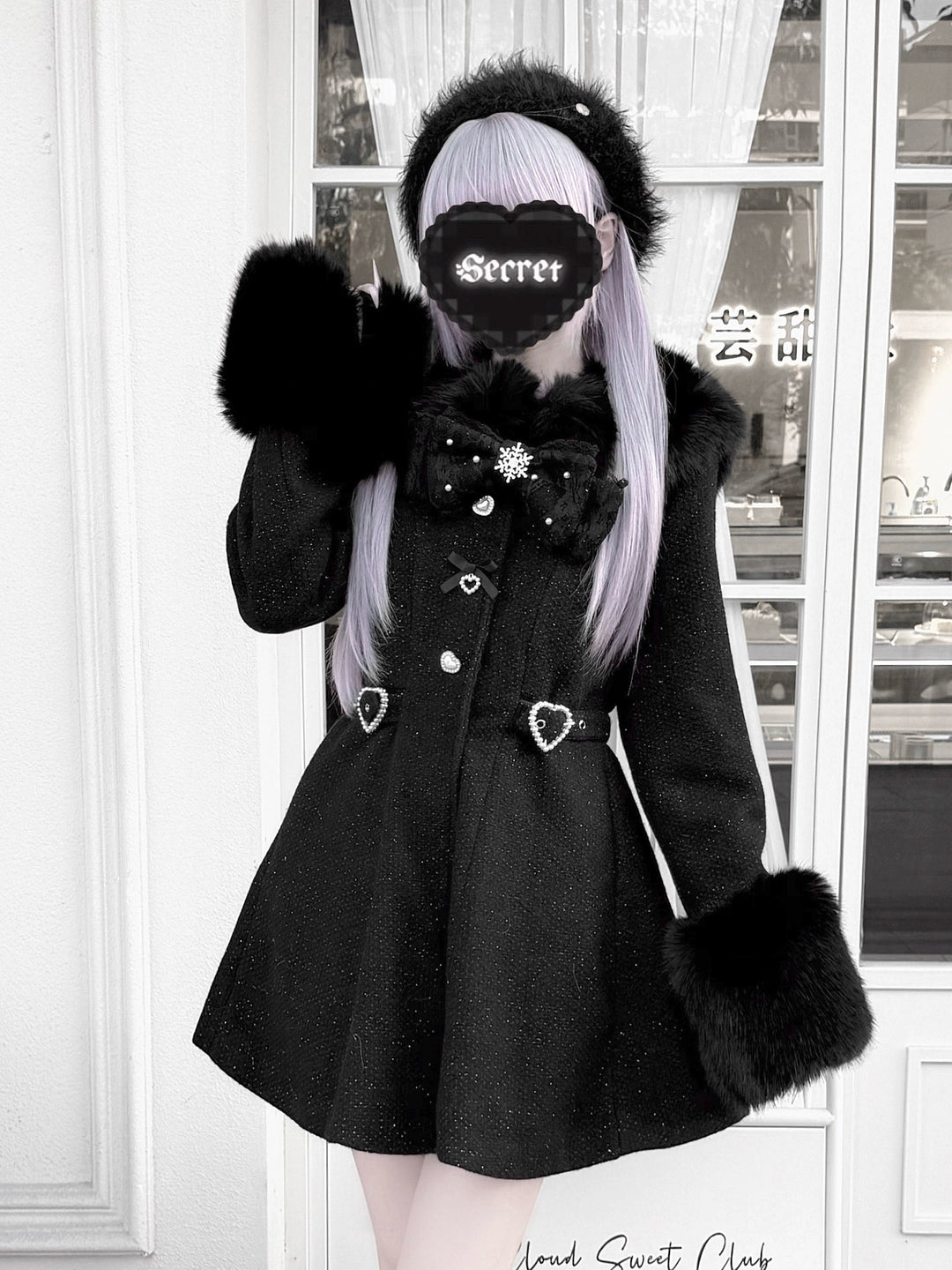 Ryousangata Winter Coat, Detachable Faux Fur Trim 43939:792428