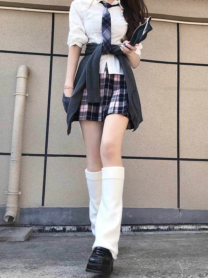 Harajuku Fashion White Black Gray Leg Warmers 28966:339352