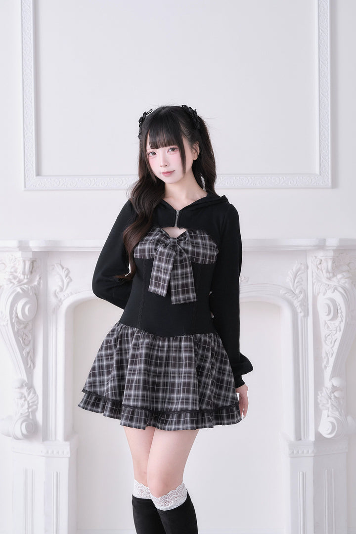 Jirai Kei One-Piece Dress, Hoodie-Inspired 44816:823063