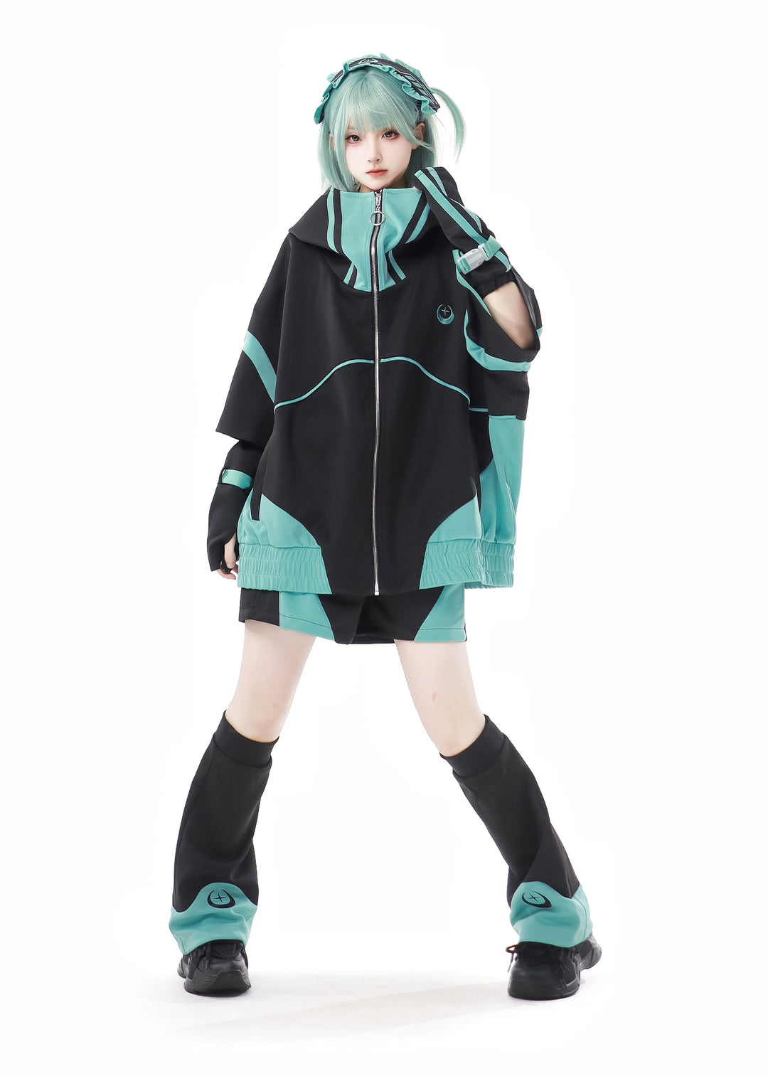 Subcul Jirai Outfit Short Sleeve Jacket With Wrist Cuffs 36794:546100
