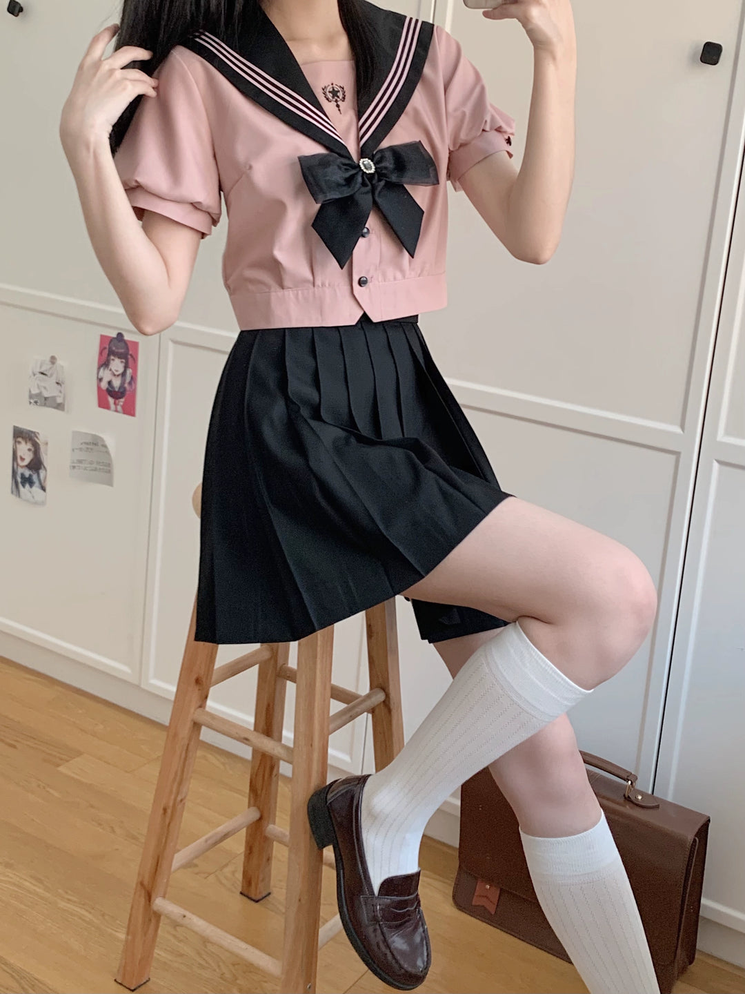 JK Uniform Sailor Collar Shirt & Skirt In Different Lengths 42564:745158
