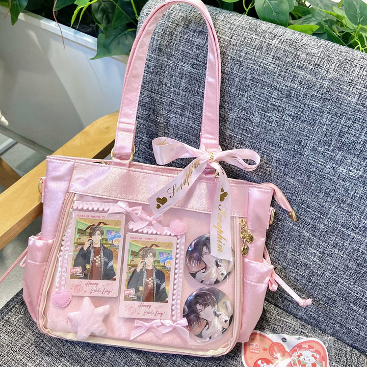 Large Capacity Ita Bag Satin Shoulder Bag Commute Tote Bag 41162:699696