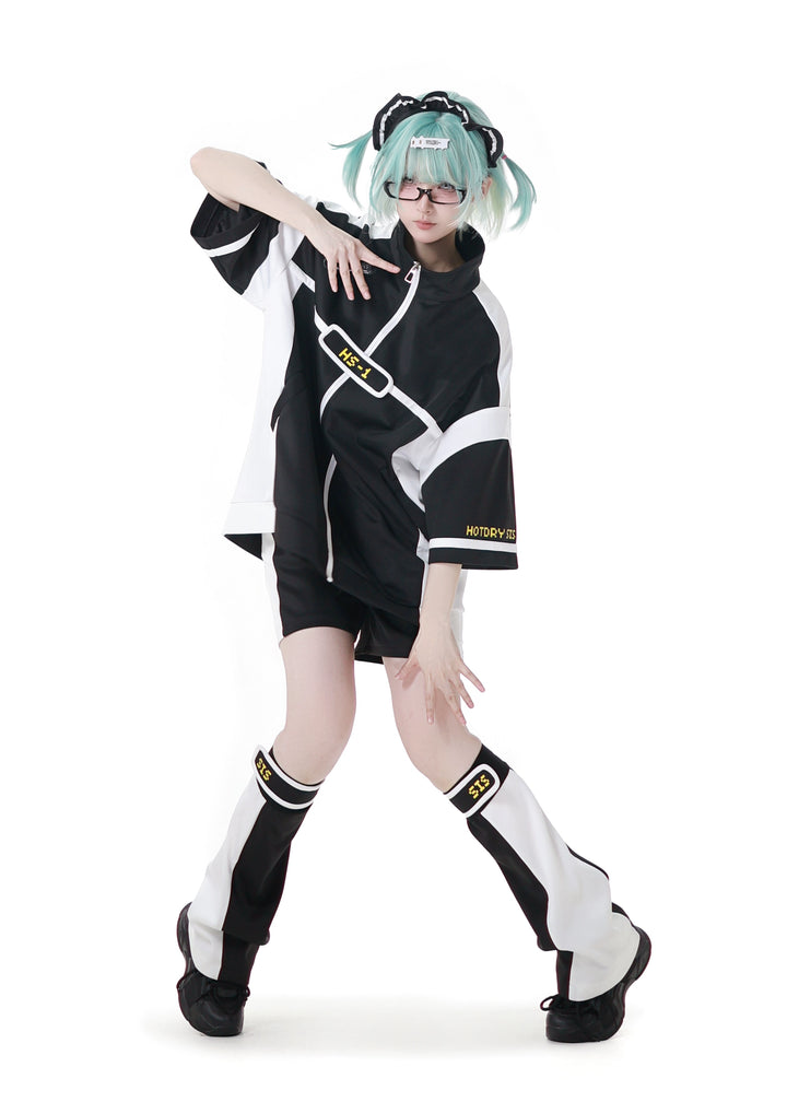 Black/Green Subcul Jirai Kei Sporty Jacket -Set or Singles 43057:764014