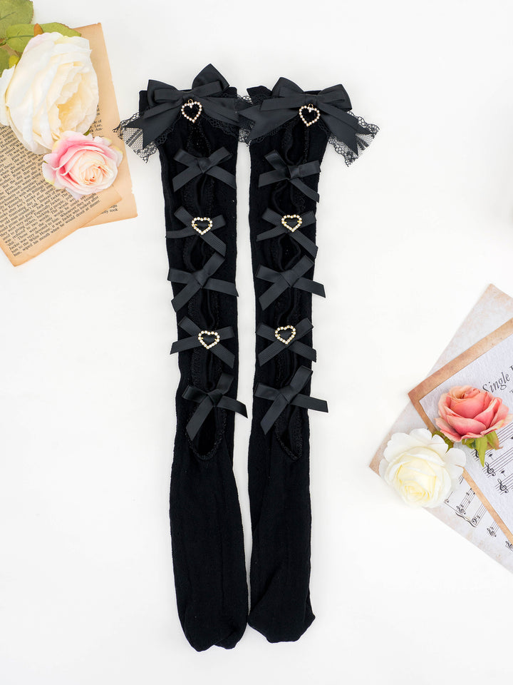 Jirai Kei Socks Lace Bow Mid-calf And Knee Socks Multicolor 33812:446010 33812:446010
