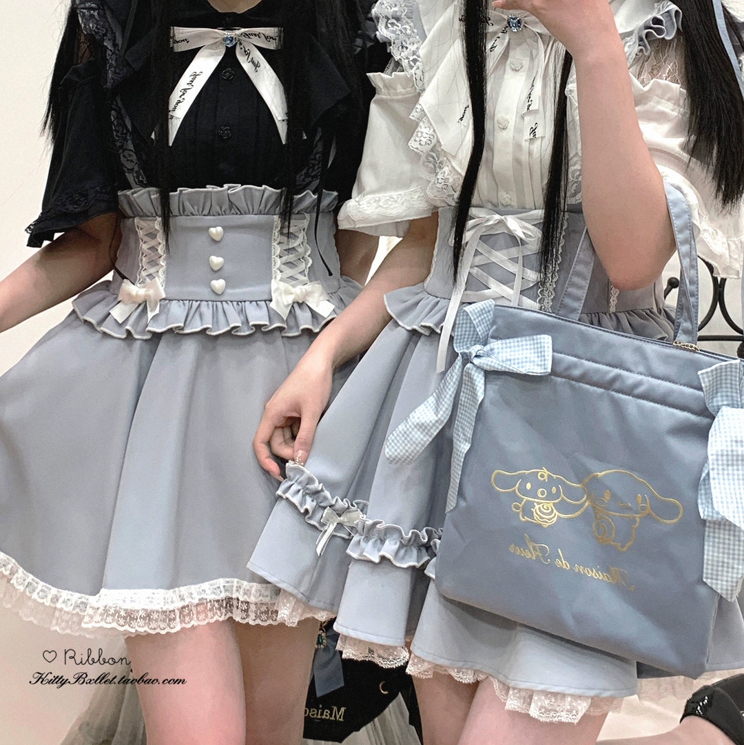 Jirai Kei Lace Cape Blouse Short-Sleeved Cutout Shirt 35360:494342