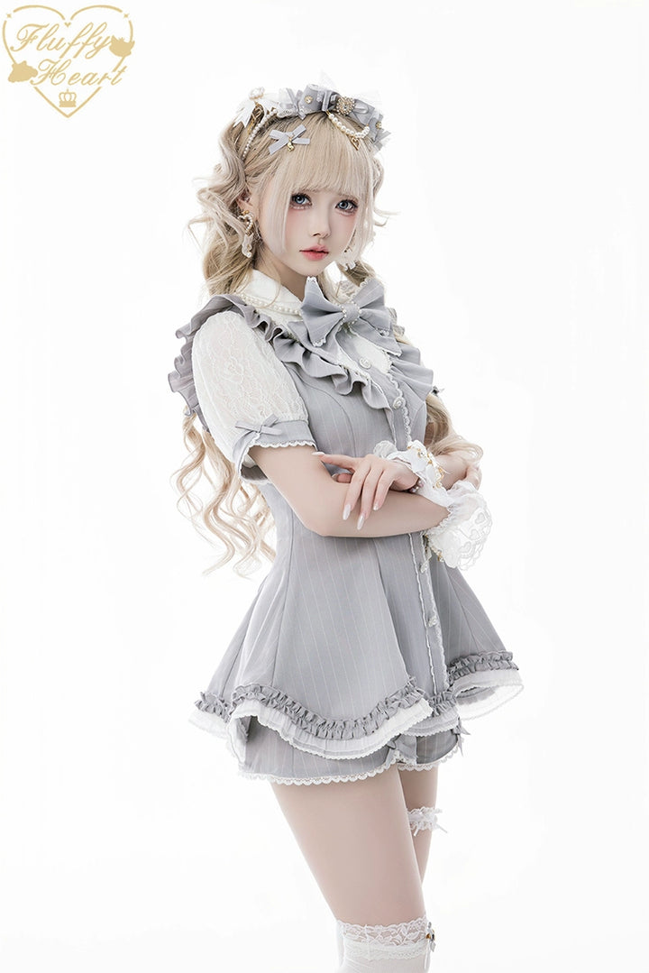 Lace-Sleeved Ryousangata Set Up, Large Bow Brooch 43448:776977