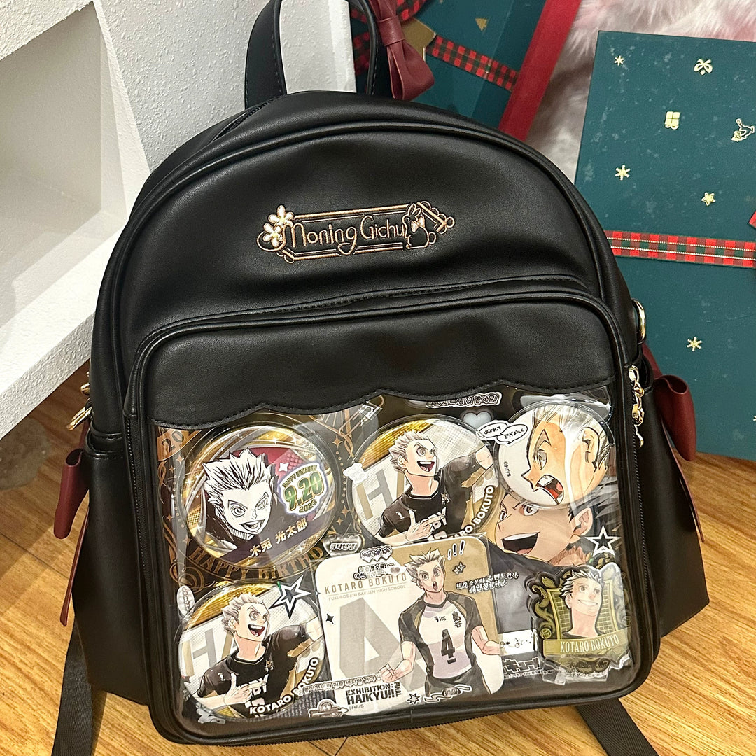 Kawaii Ita Bag Cute Large Capacity Backpack (Black) 33786:485350