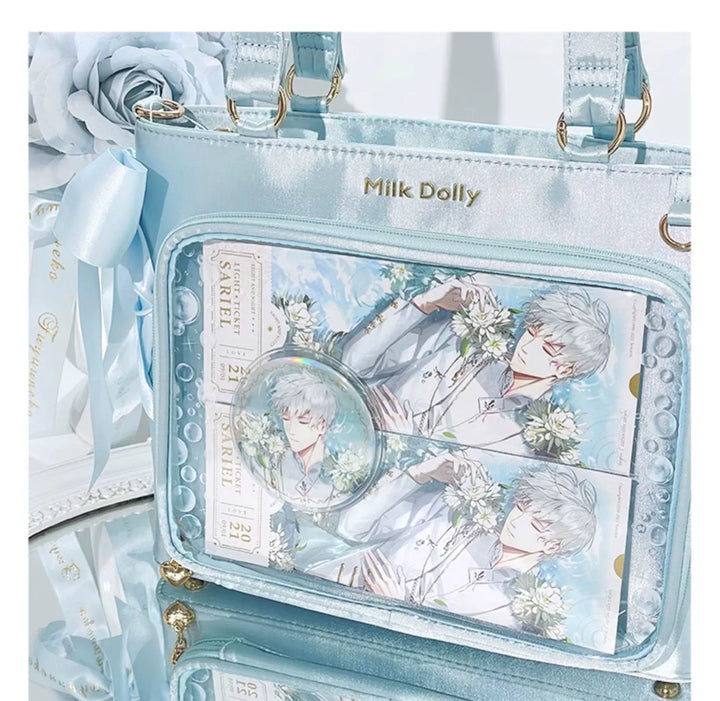 Satin Ita Bag, Clear Window & Detachable Ribbon Bow 43227:771939