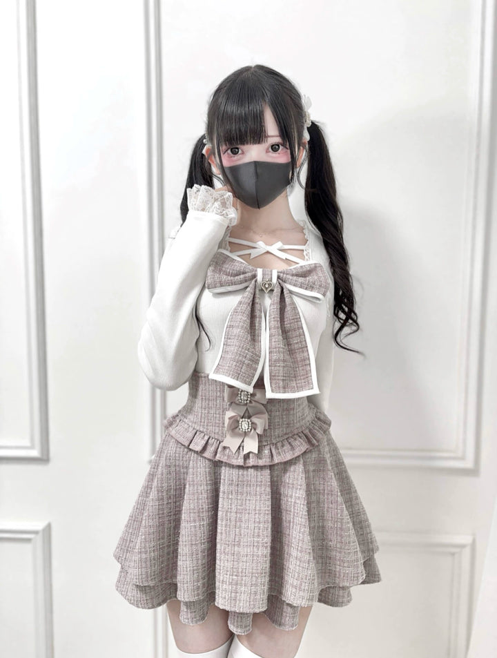 Ryousangata Knit Top, Chest Big Bow 44175:800577